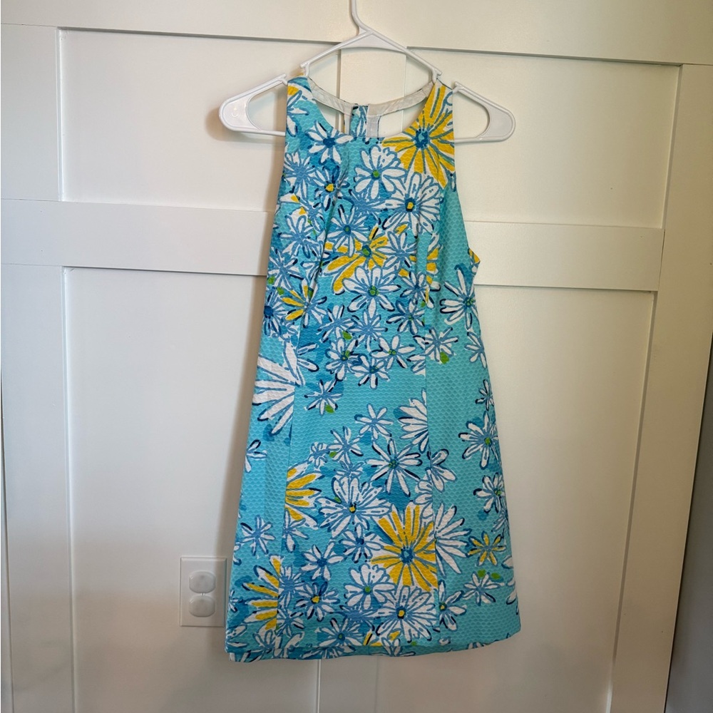 Lilly Pulitzer Blue and Yellow Halter Sundress